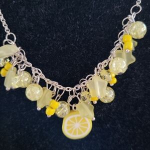 Lemon Charm Silver Necklace Set